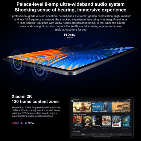 Xiaomi Pad 6 Max 14 pulgadas, MIUI 14 OS Qualcomm Snapdragon 8+ 4nm Octa Core, 10000mAh Batería - Imagen 6