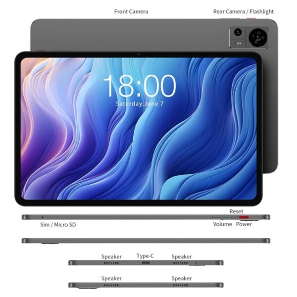 Tablet PC Teclast T60 4G LTE de 12 pulgadas, Android 13 Unisoc T616 Octa Core, compatible con Dual SIM - Imagen 3