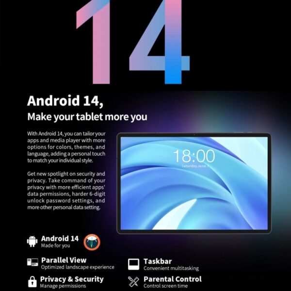 Tablet PC Teclast T50HD de 11 pulgadas, Android 14 Unisoc T606 Octa Core, 4G LTE Dual SIM - Imagen 16