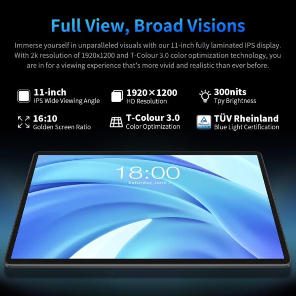 Tablet PC Teclast T50HD de 11 pulgadas, Android 14 Unisoc T606 Octa Core, 4G LTE Dual SIM - Imagen 6