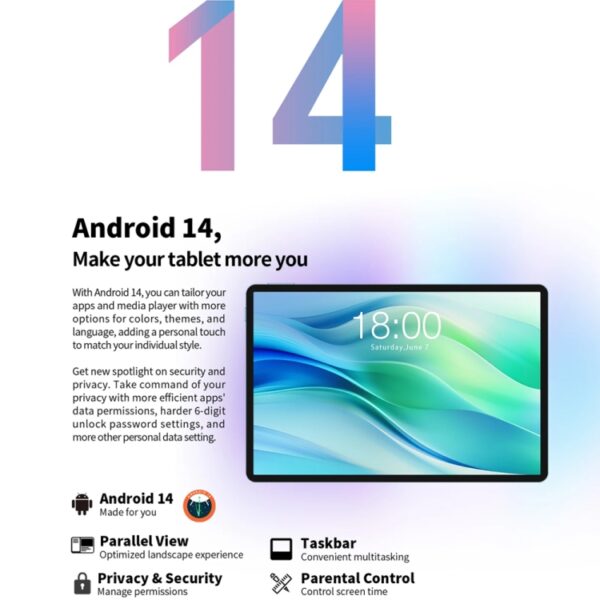 Tablet PC Teclast P50 de 11 pulgadas, Android 14 Unisoc T606 Octa Core, 4G LTE Dual SIM - Imagen 16