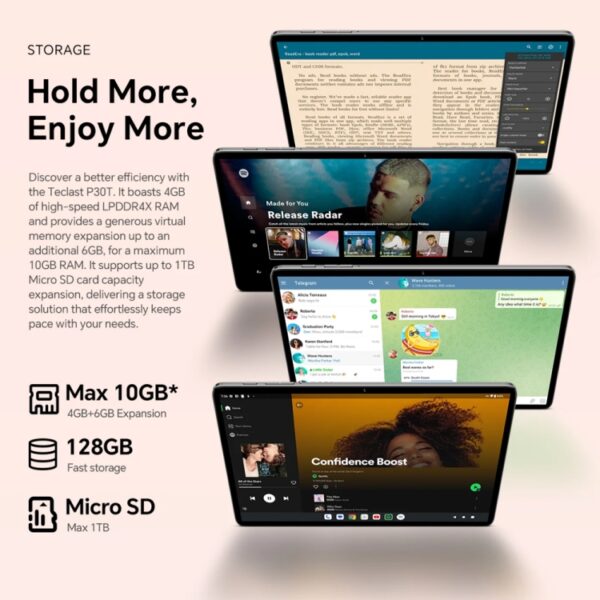 Tablet PC Teclast P30T de 10,1 pulgadas WiFi6, Android 14 Allwinner A523 Octa Core - Imagen 10