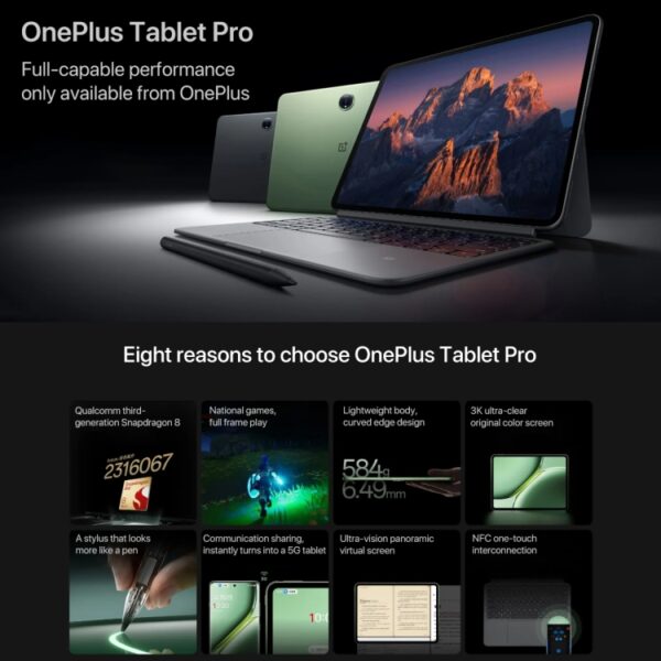 Tableta OnePlus Pad Pro de 12,1 pulgadas, ColorOS 14.1 Qualcomm Snapdragon 8 Gen3 Octa Core - Imagen 2