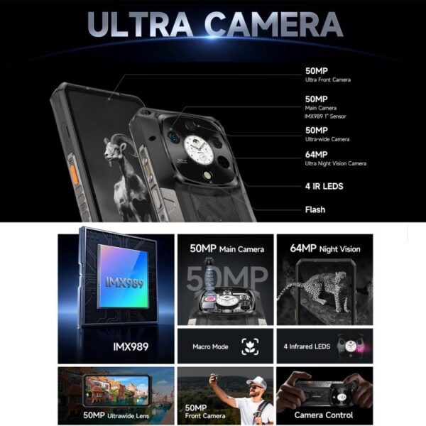 Ulefone Armor 28 Pro Rugged Phone, 16GB+512GB, Night Vision, 10600mAh, 6.67 inch + 1.04 inch Android 15 MediaTek Dimensity 7300 Octa Core, Network: 5G, NFC - Imagen 11
