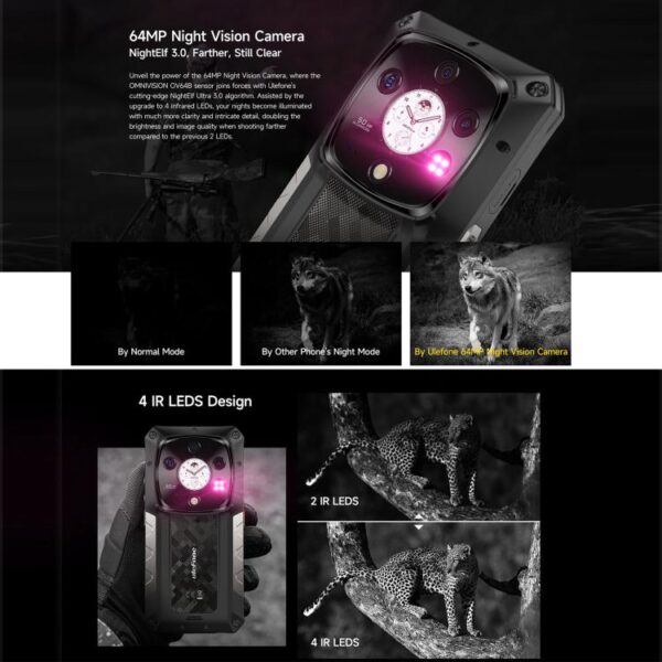Ulefone Armor 28 Pro Rugged Phone, 16GB+512GB, Night Vision, 10600mAh, 6.67 inch + 1.04 inch Android 15 MediaTek Dimensity 7300 Octa Core, Network: 5G, NFC - Imagen 14