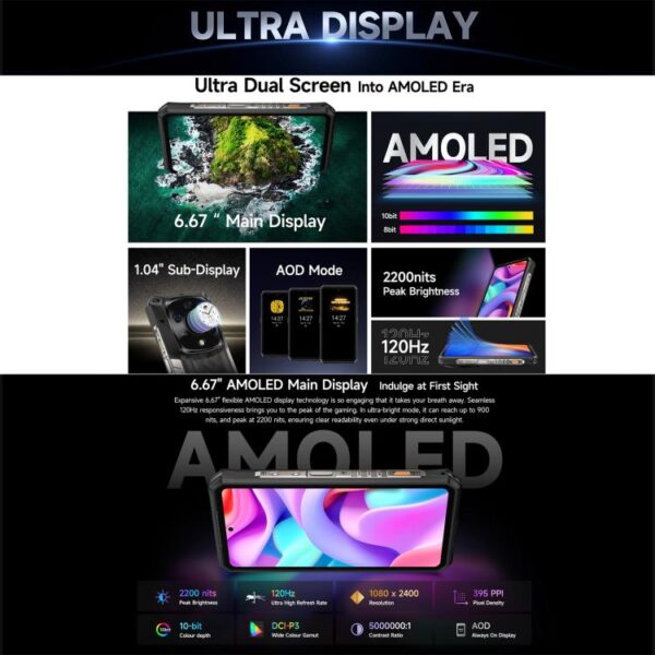 Ulefone Armor 28 Pro Rugged Phone, 16GB+512GB, Night Vision, 10600mAh, 6.67 inch + 1.04 inch Android 15 MediaTek Dimensity 7300 Octa Core, Network: 5G, NFC - Imagen 17