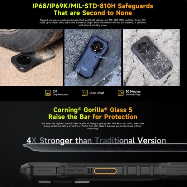 Ulefone Armor X32 Rugged Phone, 8GB+256GB, Night Vision, 5.65 inch Android 14 MediaTek Helio G91 Octa Core, Network: 4G, NFC, OTG - Imagen 4