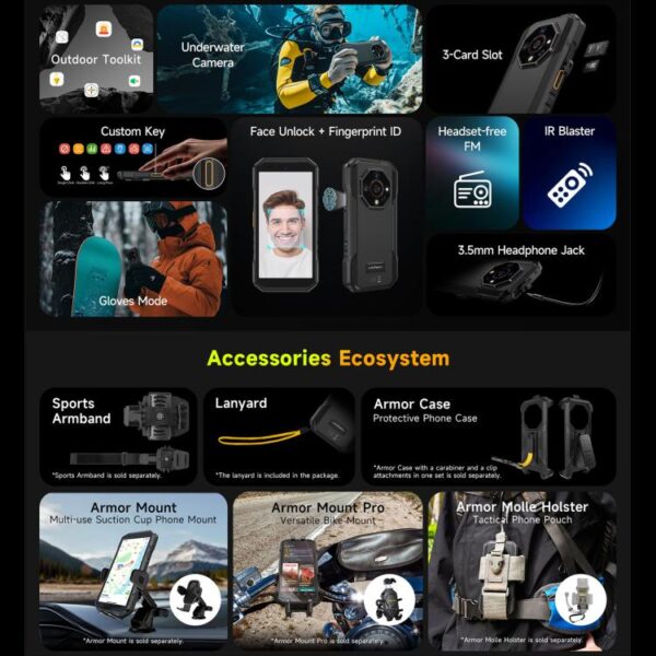Ulefone Armor X32 Rugged Phone, 8GB+256GB, Night Vision, 5.65 inch Android 14 MediaTek Helio G91 Octa Core, Network: 4G, NFC, OTG - Imagen 7