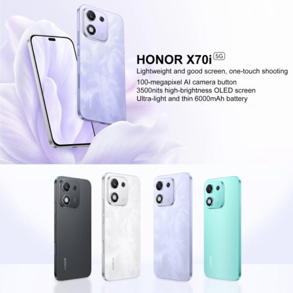 Honor X70i, 12GB+256GB, In-screen Fingerprint, 6.7 inch MagicOS 9.0 Android 15.0 Dimensity 7025 Ultra Octa Core, Network: 5G, OTG, NFC - Imagen 2