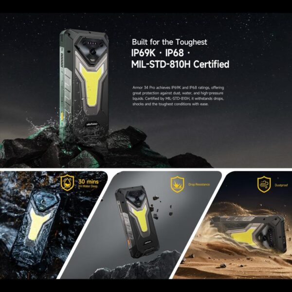 Ulefone Armor 34 Pro, 16GB+512GB, Night Vision, IP68/IP69K Rugged Phone, 6.95 inch Android 15 MediaTek Dimensity 7300 Octa Core, Network: 5G, NFC, OTG - Imagen 14