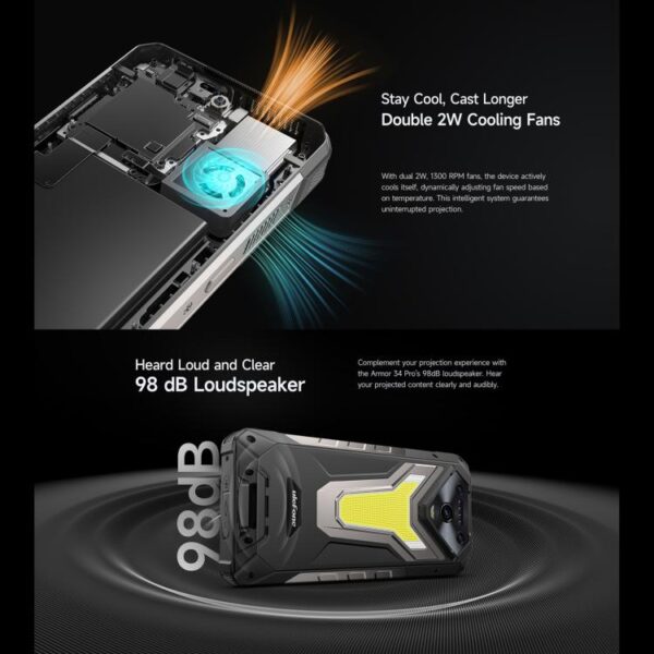 Ulefone Armor 34 Pro, 16GB+512GB, Night Vision, IP68/IP69K Rugged Phone, 6.95 inch Android 15 MediaTek Dimensity 7300 Octa Core, Network: 5G, NFC, OTG - Imagen 8