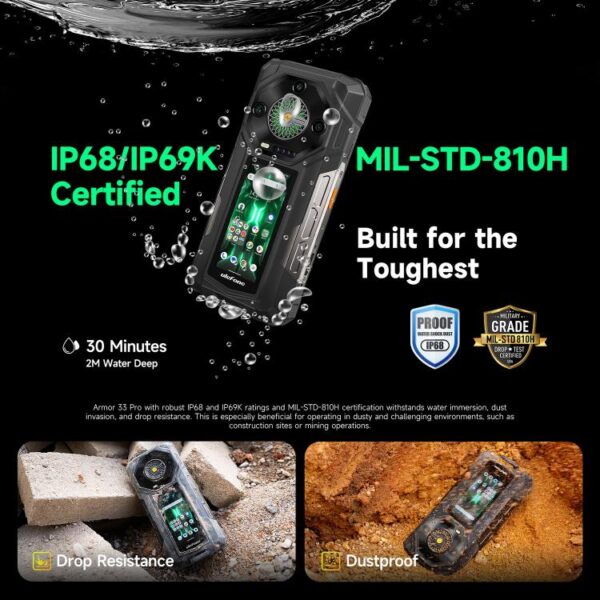 Ulefone Armor 33 Pro Rugged Phone, 16GB+512GB, Night Vision, 6.95 inch + 3.4 inch Dual Screen Android 14 MediaTek Dimensity 7300X Octa Core, Network: 5G, OTG, NFC - Imagen 18