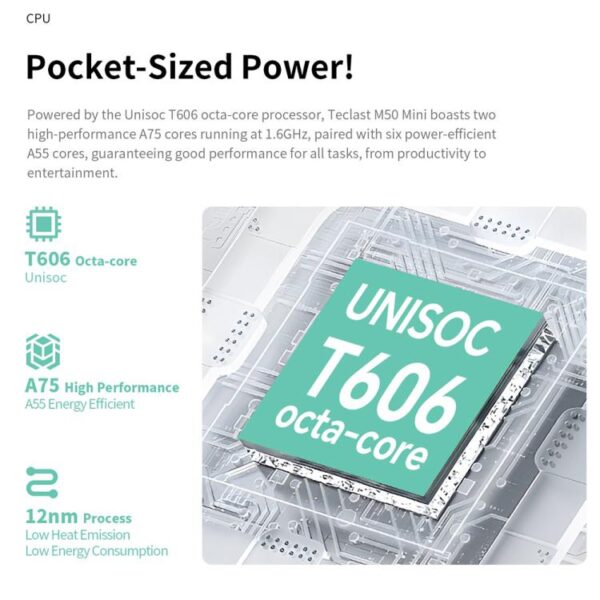 Tableta Teclast M50 Mini WiFi, 4 GB + 128 GB, 8,7 pulgadas, Android 15, Unisoc T606, ocho núcleos - Imagen 11