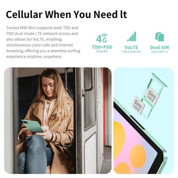 Tableta Teclast M50 Mini WiFi, 4 GB + 128 GB, 8,7 pulgadas, Android 15, Unisoc T606, ocho núcleos - Imagen 17