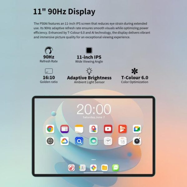 Tableta Teclast P50AI WiFi, 6 GB + 128 GB, 11 pulgadas, Android 15, Allwinner A733, ocho núcleos, con NPU - Imagen 16