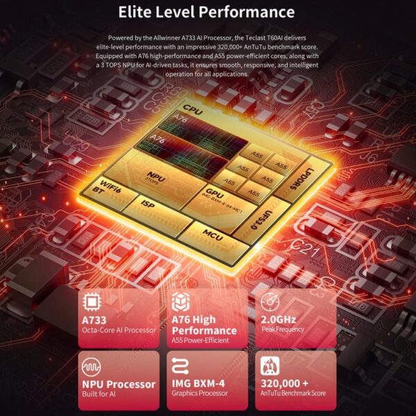 Tableta PC Teclast T60AI WiFi, 6 GB + 128 GB, 12 pulgadas, Android 15, Allwinner A733, ocho núcleos, con NPU - Imagen 16
