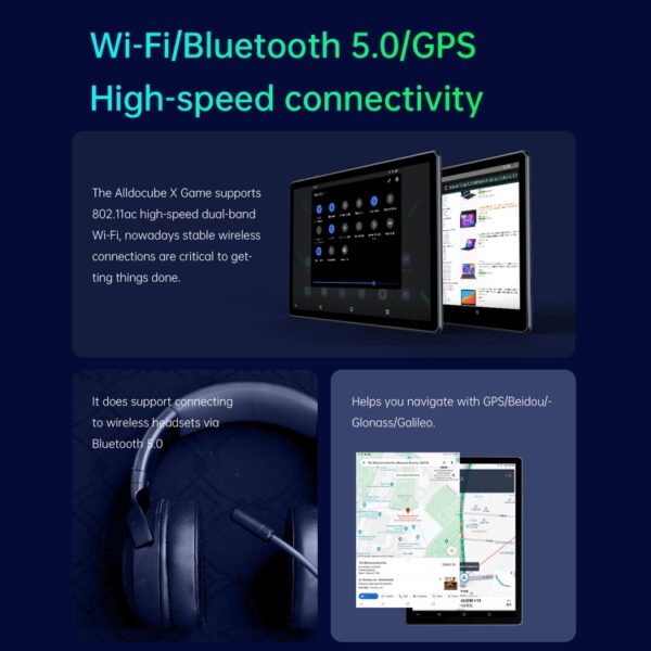 AllDocube X Juego 4G Tablet, 10.5 pulgadas, 8GB + 128GB, Android 11 MediaTek P90 Octa Core, sin teclado, soporte TF Tarjeta y banda dual WiFi y Bluetooth, Tapón de la UE (Negro + Gray) - Imagen 6