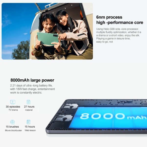 MIUI Pad 13 OS MediaTek Helio G99 Octa Core hasta 2,2 GHz, batería de 8000 mAh, compatible con BT WiFi, no compatible con Google Play - Imagen 13