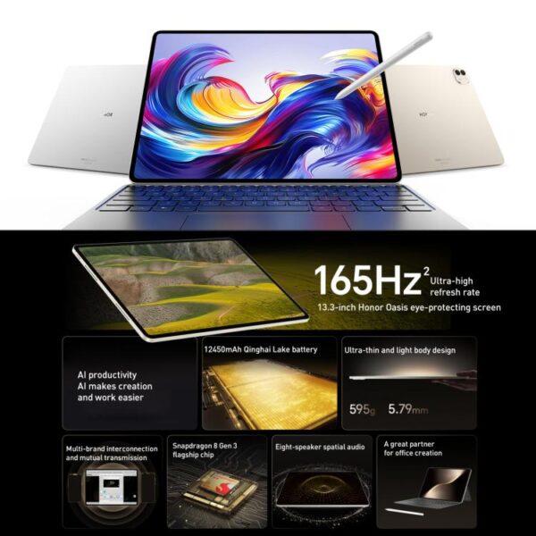 Honor MagicPad3 13.3 inch WiFi Tablet PC, 16GB+512GB MagicOS 9.0.1 Qualcomm Snapdragon 8 Gen3 Octa Core - Imagen 2