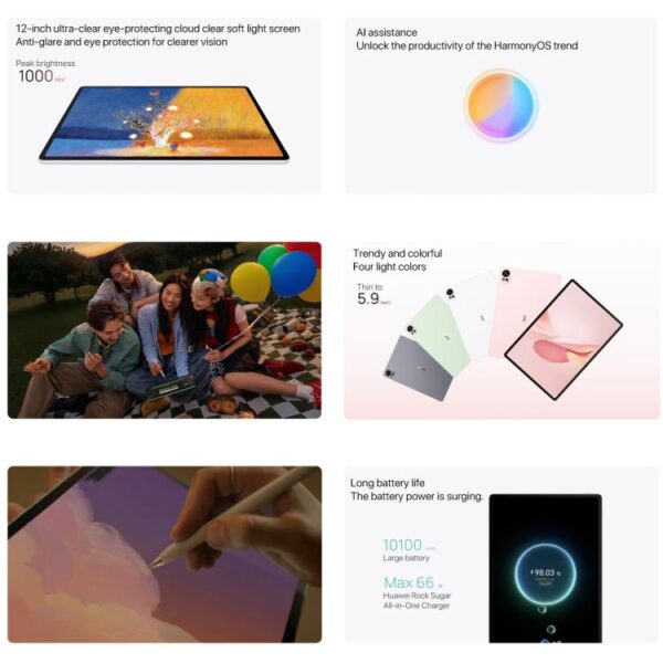 HUAWEI MatePad Air 12 inch 2025 WiFi Soft Light Edition, 12GB+512GB, HarmonyOS 5.0 Hisilicon Kirin T92B, Not Support Google Play - Imagen 3