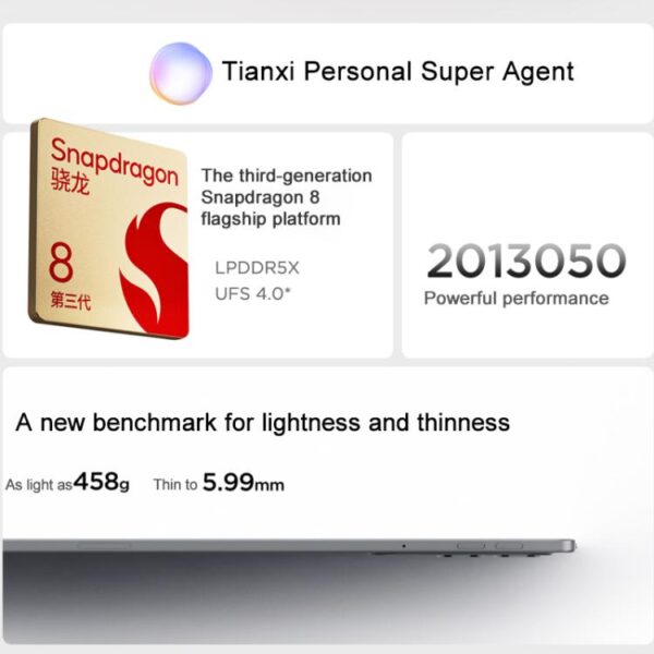 Lenovo Xiaoxin Pad Pro GT 11.1 inch WiFi Tablet, 8GB+256GB, Android OS, Qualcomm Snapdragon 8 Gen3 Octa Core,US Plug - Imagen 6